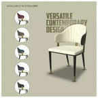 LeisureMod Aria Sedie da pranzo moderne set da 4, rivestite in pelle PU, gambe in metallo, sedute comode per cucina e sala da pranzo