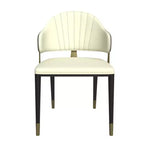 LeisureMod Aria Sedie da pranzo moderne set da 4, rivestite in pelle PU, gambe in metallo, sedute comode per cucina e sala da pranzo