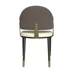 LeisureMod Aria Sedie da pranzo moderne set da 4, rivestite in pelle PU, gambe in metallo, sedute comode per cucina e sala da pranzo