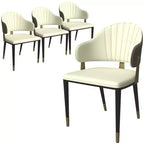 LeisureMod Aria Sedie da pranzo moderne set da 4, rivestite in pelle PU, gambe in metallo, sedute comode per cucina e sala da pranzo