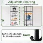 BestMassage Scaffale a 6 Ripiani in Filo, Scaffalatura in Metallo Robusta con Base Stabile per Organizzare Libri, Giocattoli, Vestiti, Utensili da Cucina
