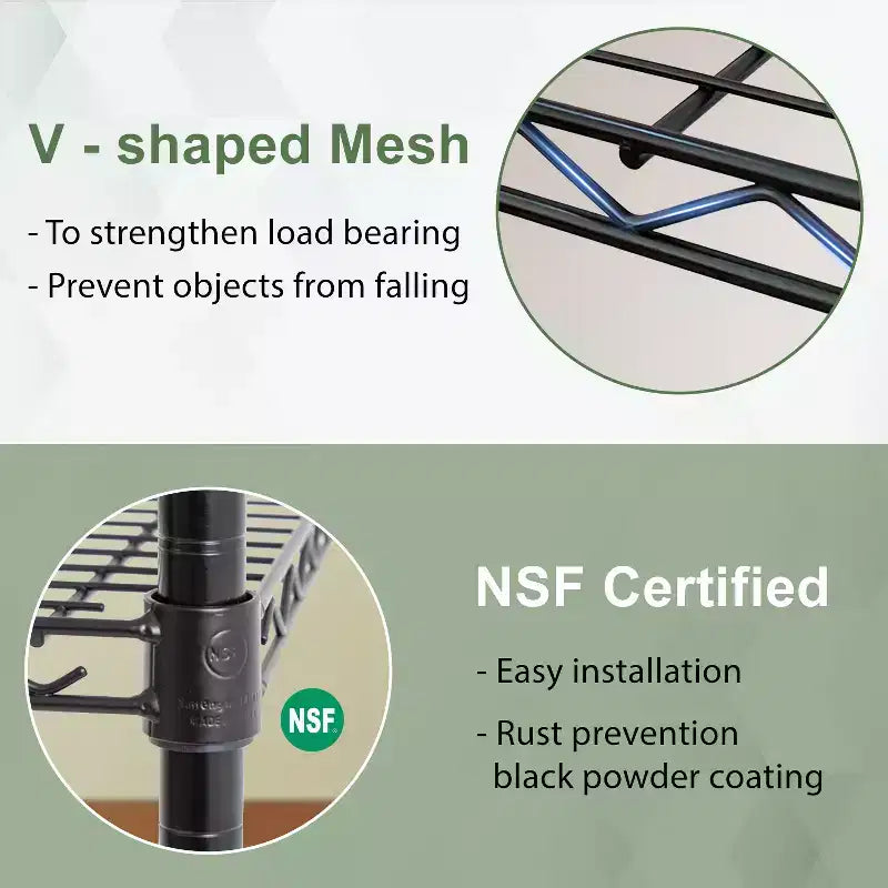 BestMassage Scaffale a 6 Ripiani in Filo, Scaffalatura in Metallo Robusta con Base Stabile per Organizzare Libri, Giocattoli, Vestiti, Utensili da Cucina