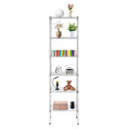 BestMassage Scaffale a 6 Ripiani in Filo, Scaffalatura in Metallo Robusta con Base Stabile per Organizzare Libri, Giocattoli, Vestiti, Utensili da Cucina