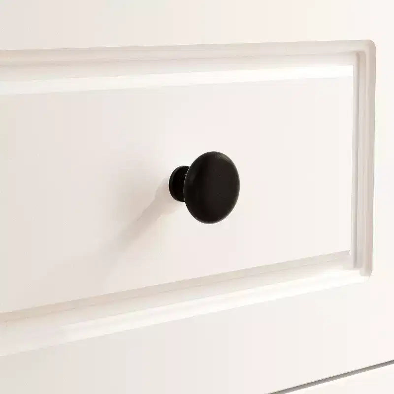 Cassettiera Hitow White Classic a 6 cassetti con gambe robuste e maniglie in metallo