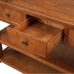 Tavolo Consolle Whisen dal design classico vintage con 3 cassetti e 2 ripiani