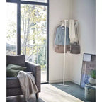 Yamazaki Home - Corner Leaning Coat Hanger (63 H) - Steel + Wood