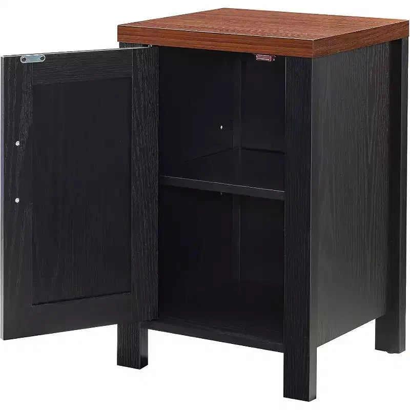 Tavolino/Comodino moderno Kings Brand Furniture Sendero con mobiletto e mensola, per camera da letto, soggiorno o ufficio