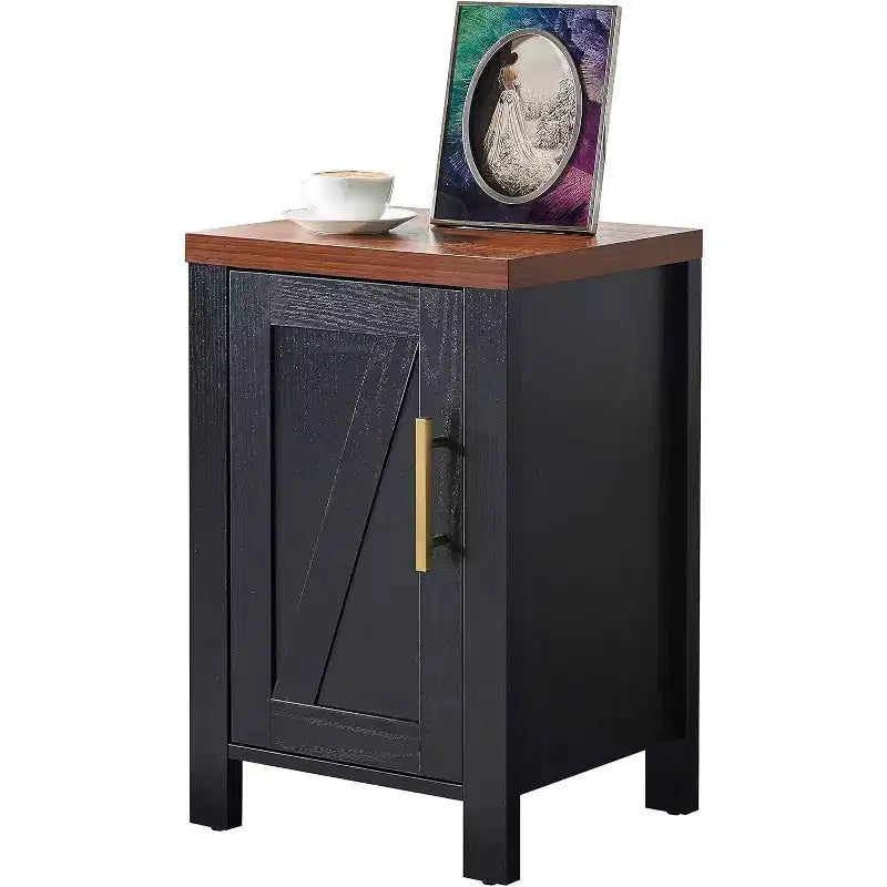 Tavolino/Comodino moderno Kings Brand Furniture Sendero con mobiletto e mensola, per camera da letto, soggiorno o ufficio