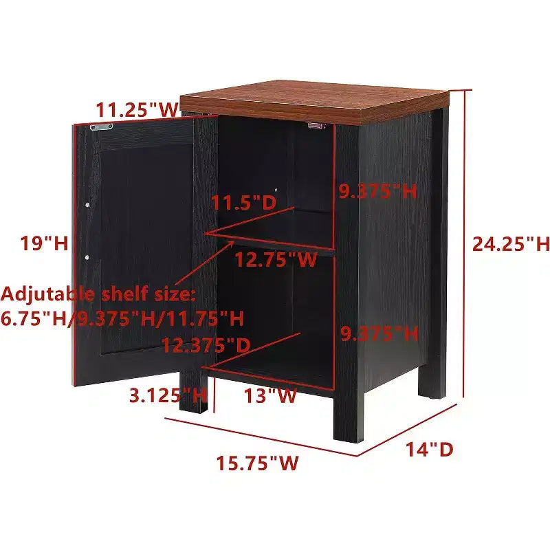 Tavolino/Comodino moderno Kings Brand Furniture Sendero con mobiletto e mensola, per camera da letto, soggiorno o ufficio