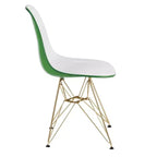 LeisureMod Cresco Sedia da pranzo moderna in acrilico con base Eiffel in cromo dorato, elegante sedia d'accento per sala da pranzo, cucina o ufficio contemporanei