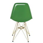 LeisureMod Cresco Sedia da pranzo moderna in acrilico con base Eiffel in cromo dorato, elegante sedia d'accento per sala da pranzo, cucina o ufficio contemporanei
