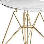 LeisureMod Cresco Sedia da pranzo moderna in acrilico con base Eiffel in cromo dorato, elegante sedia d'accento per sala da pranzo, cucina o ufficio contemporanei