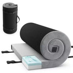 Materasso da campeggio in memory foam Costway con fondo antiscivolo e borsa da viaggio per dormire all'aperto grigio/blu