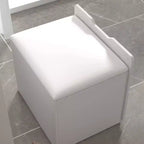 Famapy Tavolo da toeletta bianco pieghevole con contenitore, design a pezzo unico, porta gioielli superiore