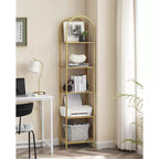 VASAGLE 5-Tier Shelf, Tempered Glass Shelving Unit, Arched Design