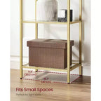 VASAGLE Scaffale a 5 Ripiani, Unità Scaffale in Vetro Temperato, Design ad Arco