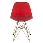 LeisureMod Cresco Sedie da pranzo moderne in acrilico (set da 4) Base cromata dorata Eiffel, eleganti sedie d'accento per sale da pranzo e cucine contemporanee