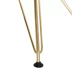 LeisureMod Cresco Sedie da pranzo moderne in acrilico (set da 4) Base cromata dorata Eiffel, eleganti sedie d'accento per sale da pranzo e cucine contemporanee