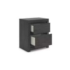 Comodino Signature Design by Ashley Candanew a 2 cassetti con porte di ricarica USB, grigio antracite