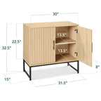 Mobiletto contenitore a due ante con lamelle Best Choice Products, mobile d'accento con piedini antigraffio