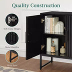 Mobiletto contenitore a due ante con lamelle Best Choice Products, mobile d'accento con piedini antigraffio