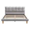 Christopher Knight Home Ansha Modern Chenille Upholstered Platform Bed with Rubberwood Frame and Headboard