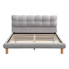 Christopher Knight Home Ansha Modern Chenille Upholstered Platform Bed with Rubberwood Frame and Headboard
