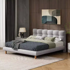 Christopher Knight Home Ansha Letto a Piattaforma Moderno in Ciniglia Imbottita con Struttura in Legno di Gomma e Testiera