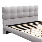 Christopher Knight Home Ansha Letto a Piattaforma Moderno in Ciniglia Imbottita con Struttura in Legno di Gomma e Testiera