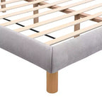 Christopher Knight Home Ansha Letto a Piattaforma Moderno in Ciniglia Imbottita con Struttura in Legno di Gomma e Testiera