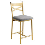 Sgabelli da Bar Whizmax Set da 2/4, Sedie da Bar Imbottite con Schienale, Cuscino Spesso, Sgabelli da Bar Altezza Bancone per Isola Cucina Appartamento Bancone Bar