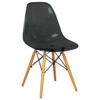 LeisureMod Dover Set da Pranzo 3 Pezzi Tavolo Bistro Rotondo in MDF Nero con 2 Sedie in Plastica, Cucina Moderna, Sala da Pranzo, Spazi Piccoli, Sedute da Caffetteria