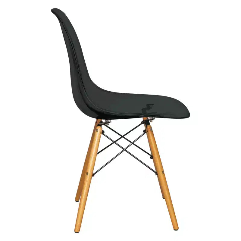 LeisureMod Dover Set da Pranzo 3 Pezzi Tavolo Bistro Rotondo in MDF Nero con 2 Sedie in Plastica, Cucina Moderna, Sala da Pranzo, Spazi Piccoli, Sedute da Caffetteria