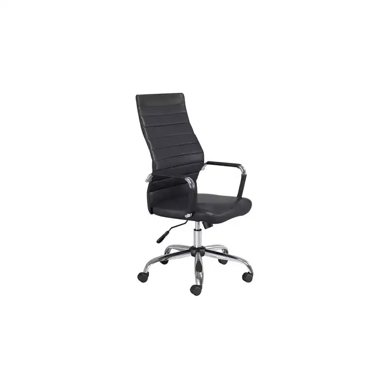Sedia da ufficio regolabile in similpelle nera Studio 55D Primero