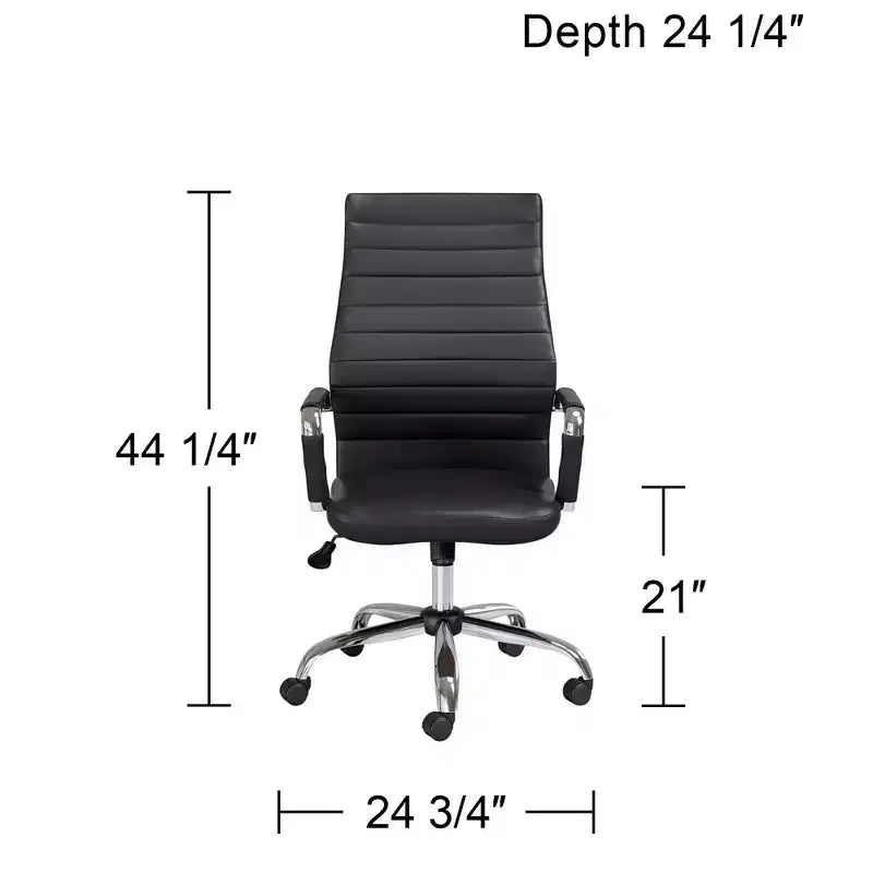 Sedia da ufficio regolabile in similpelle nera Studio 55D Primero