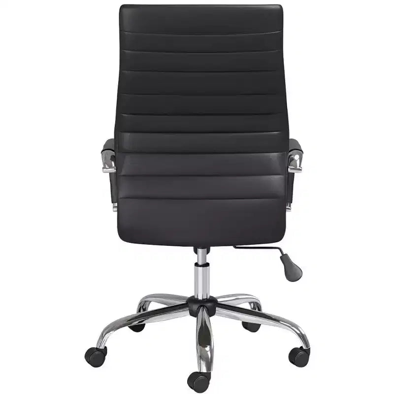 Sedia da ufficio regolabile in similpelle nera Studio 55D Primero