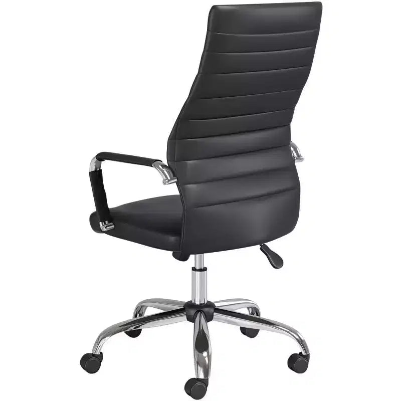 Sedia da ufficio regolabile in similpelle nera Studio 55D Primero