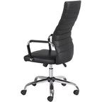 Sedia da ufficio regolabile in similpelle nera Studio 55D Primero