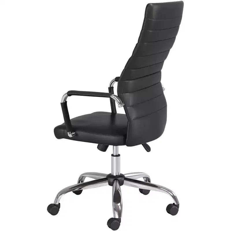 Sedia da ufficio regolabile in similpelle nera Studio 55D Primero