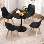 Costway Set da Pranzo 5 Pezzi Tavolo Rotondo Moderno 4 Sedie per Cucina con Spazio Ridotto
