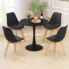 Costway Set da Pranzo 5 Pezzi Tavolo Rotondo Moderno 4 Sedie per Cucina con Spazio Ridotto