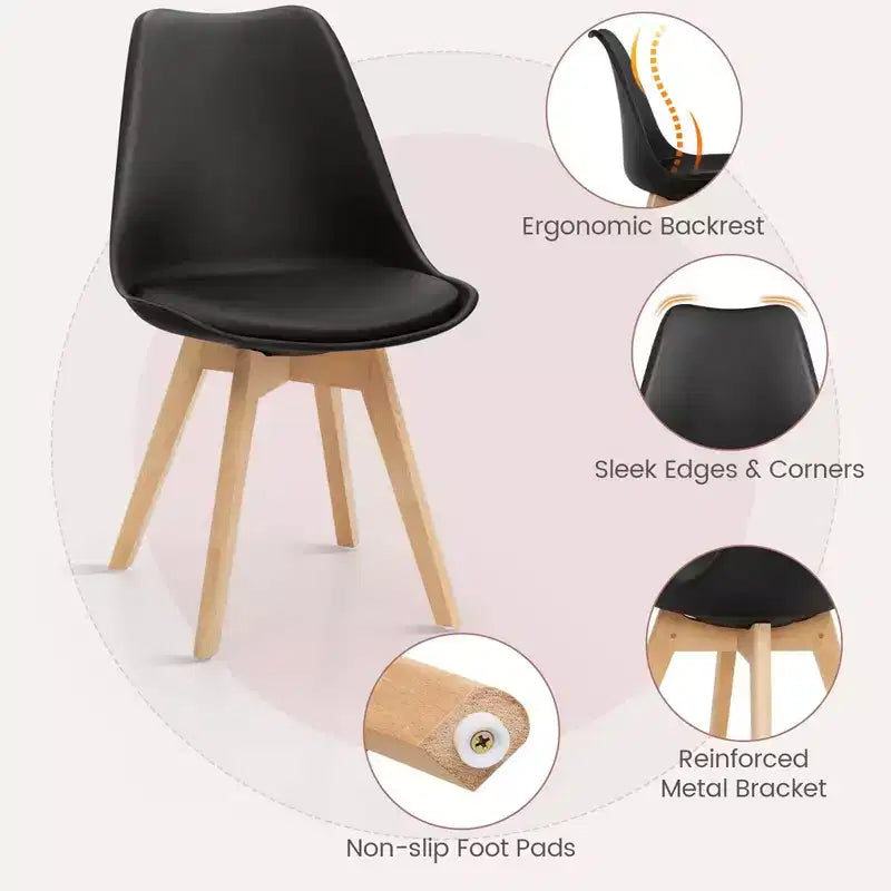 Costway Set da Pranzo 5 Pezzi Tavolo Rotondo Moderno 4 Sedie per Cucina con Spazio Ridotto