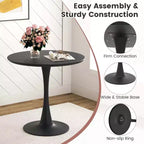 Costway Set da Pranzo 5 Pezzi Tavolo Rotondo Moderno 4 Sedie per Cucina con Spazio Ridotto