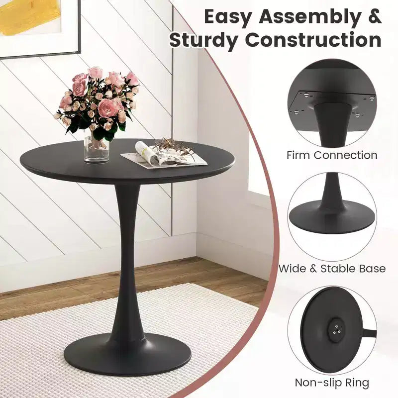 Costway Set da Pranzo 5 Pezzi Tavolo Rotondo Moderno 4 Sedie per Cucina con Spazio Ridotto