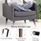 Yaheetech Set di 2 Poltrone Accent con Schienale Trapuntato Stile Mid-Century e Gambe in Legno Massello di Hevea