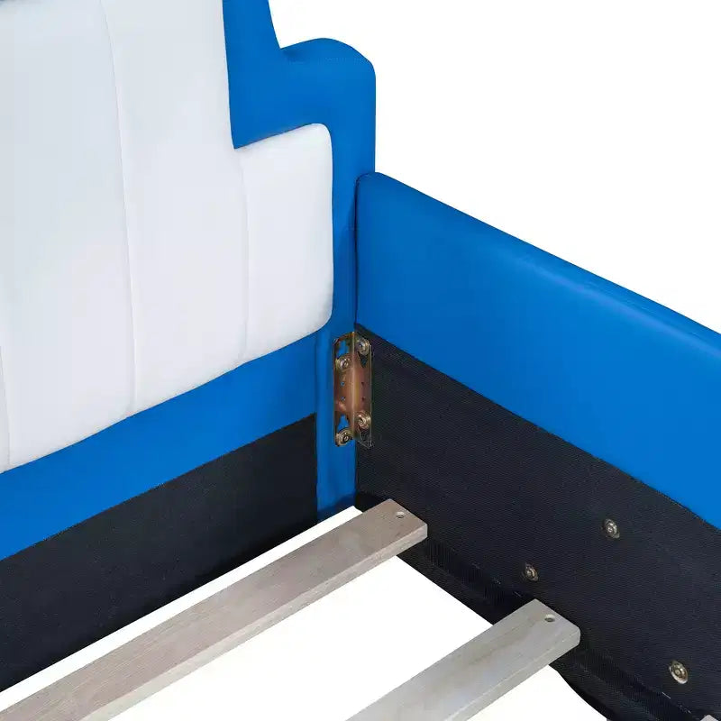 Letto a piattaforma a forma di macchina da corsa Whisen Morden Design, misura doppia, con ruote