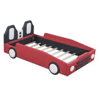 Letto a piattaforma a forma di macchina da corsa Whisen Morden Design, misura doppia, con ruote