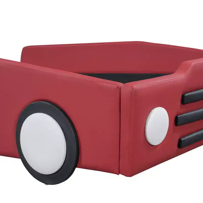 Letto a piattaforma a forma di macchina da corsa Whisen Morden Design, misura doppia, con ruote