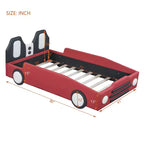 Letto a piattaforma a forma di macchina da corsa Whisen Morden Design, misura doppia, con ruote
