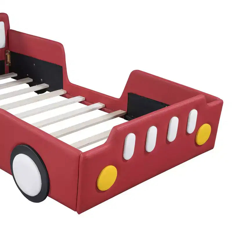 Letto a piattaforma a forma di macchina da corsa Whisen Morden Design, misura doppia, con ruote